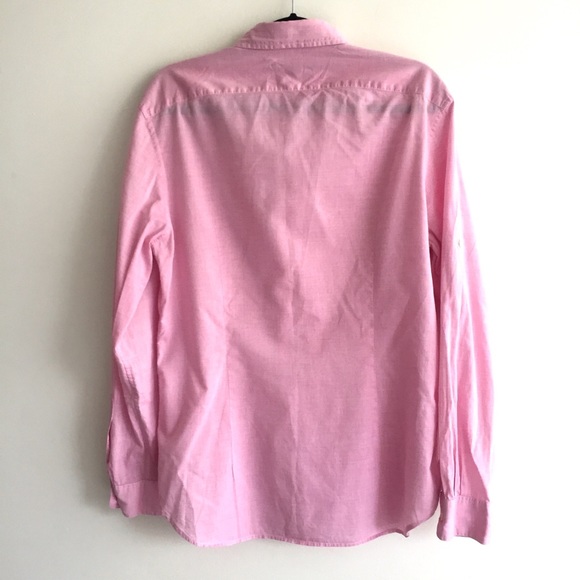 JOHN VARVATOS Button Down Long Sleeve Shirt Pink M - Picture 5 of 6